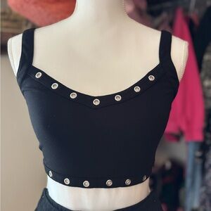Killstar Embellished Sleeveless Crop Tank Top⛓️